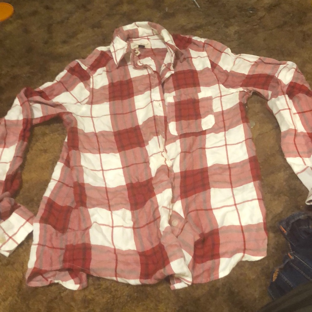 Rayon plaid button up.